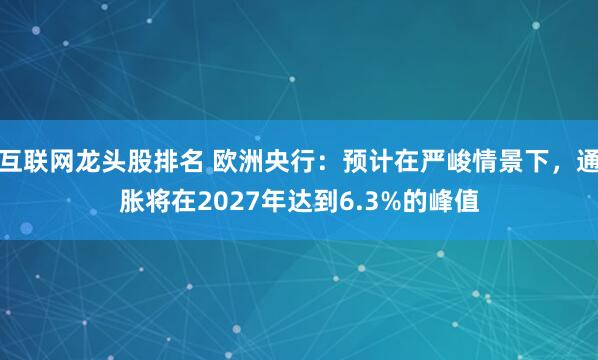 互联网龙头股排名 欧洲央行：预计在严峻情景下，通胀将在2027年达到6.3%的峰值