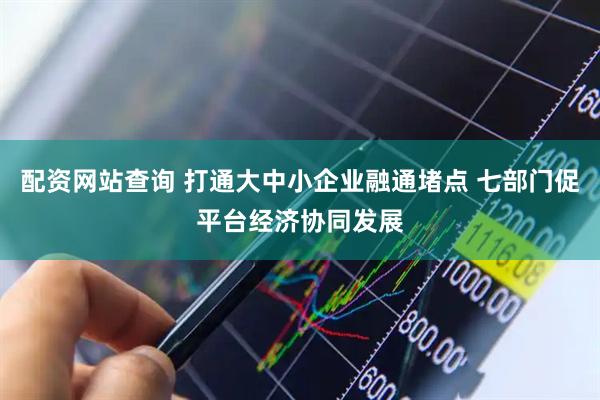 配资网站查询 打通大中小企业融通堵点 七部门促平台经济协同发展